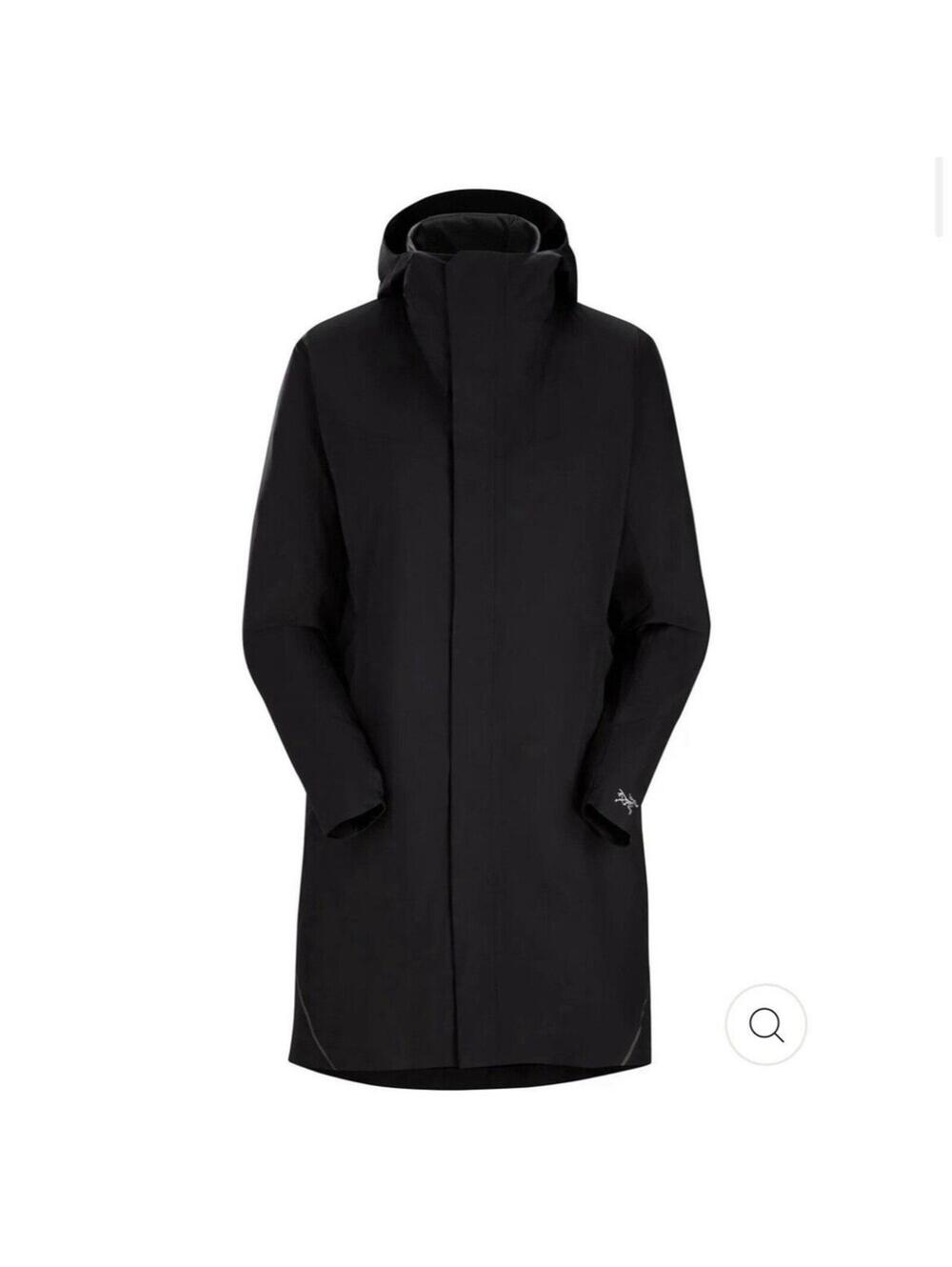 Women’s Arcteryx Solano Coat Black Rain Jacket Fleece Lined S Small hooded